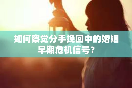 如何察觉分手挽回中的婚姻早期危机信号？