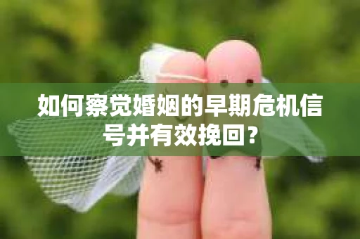 如何察觉婚姻的早期危机信号并有效挽回？