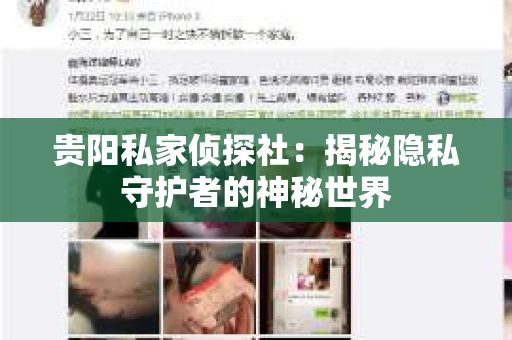 贵阳私家侦探社：揭秘隐私守护者的神秘世界