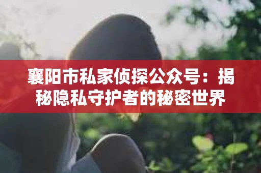 襄阳市私家侦探公众号：揭秘隐私守护者的秘密世界