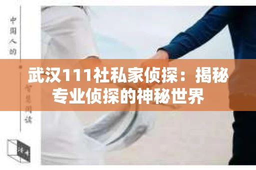 武汉111社私家侦探：揭秘专业侦探的神秘世界